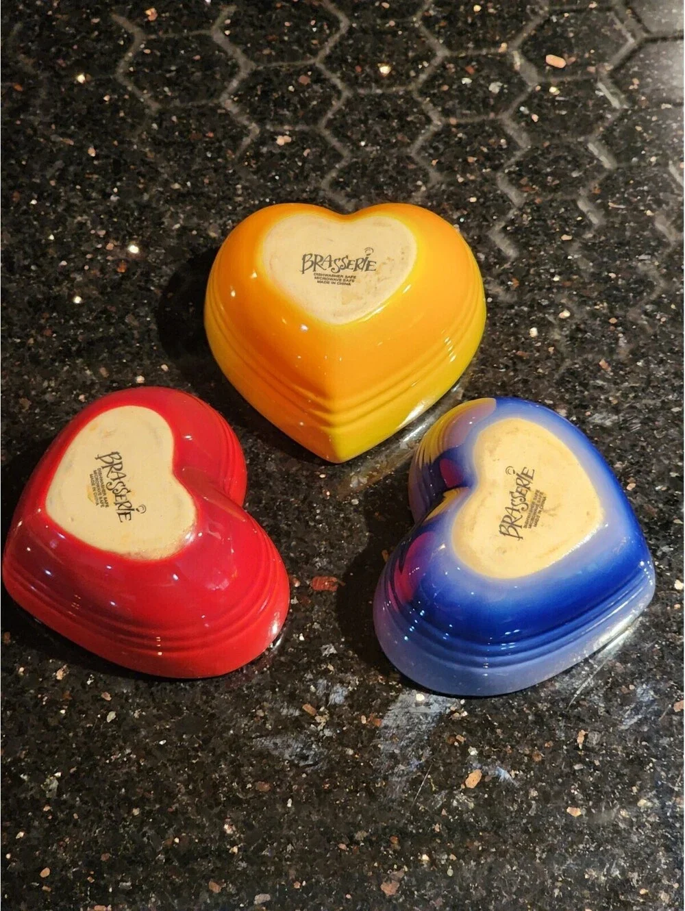 Brasserie Red Mini Pot Heart-Shaped Baking dish Casserole, SWEET, 3
